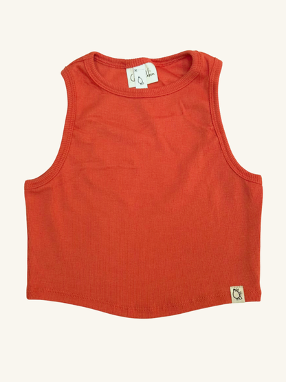Girls Bamboo-Cotton Sleeveless Crop Top