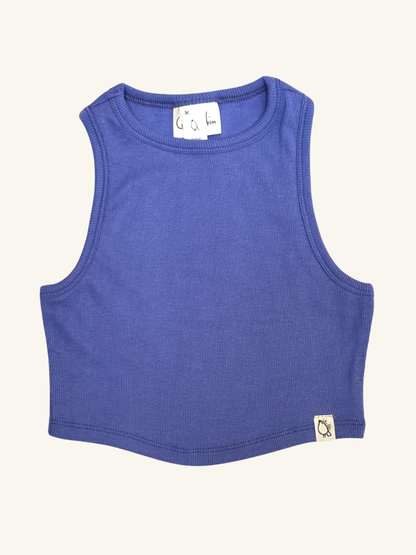 Girls Bamboo-Cotton Sleeveless Crop Top
