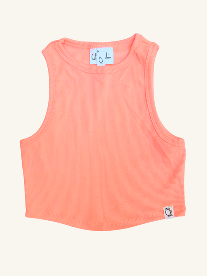 Girls Bamboo-Cotton Sleeveless Crop Top